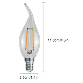 MaoTopCom LED Candelabra Bulb E12 LED Bulb C35L 2W 2700K Warm White Light Retro Candle Light 20W Equivalent Candle Bulb Edison Filament Clear Glass Lights for House Living Room Dining Room, 6 Pack