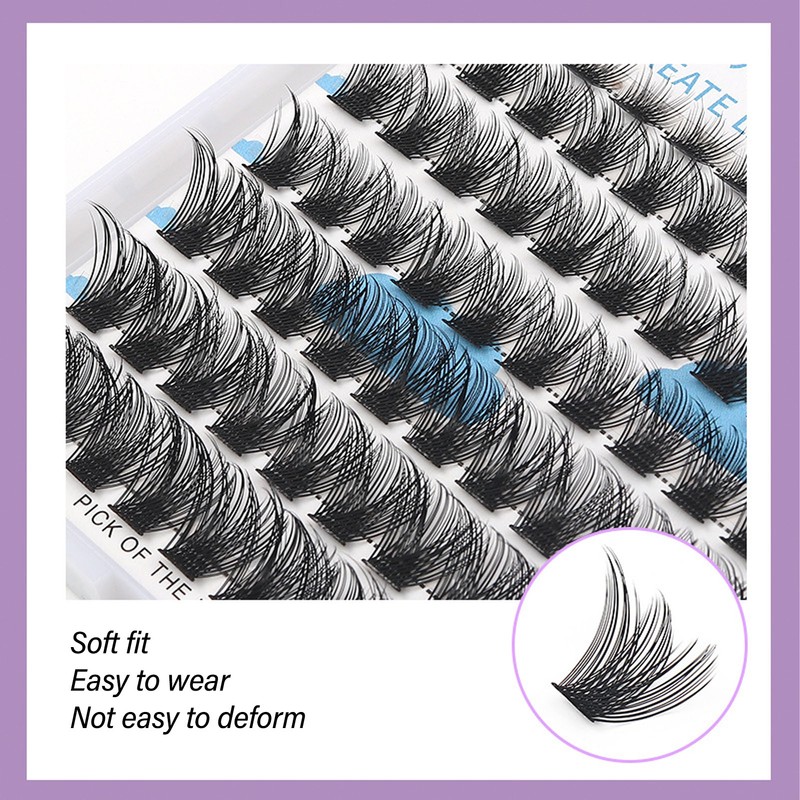 84 Clusters Individual Eyelash Extensions 8/10/12/14/16mm D Curl Fluffy Eyelash
