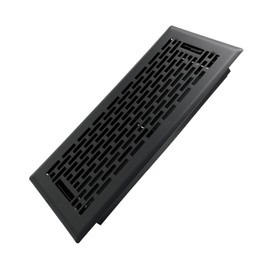 Howeall 4x10 Inches Heavy Duty Walkable Floor Register - Easy Adjust Air Supply Lever Decorative Floor Vent Covers - Boston Design Vent Covers for Home - Matte Black