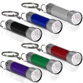 GOLDGE 12 Mini LED Taschenlampe Kinder Taschenlampe LED Schlüsselanhänger Taschenlampe Kleine Mini Lampe farbige Aluminium Kinder Handlampe Mini Taschenlampe Geschenke für Mitgebsel Kindergeburtstag