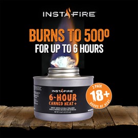 InstaFire 6-Hour Canned Heat (3-Pack), Canned Heat for Cooking, Canned Heat for Food, Canned Heat for Camping, Camp Stove, Indoor Canned Heat, Nontoxic Canned Heat, Emergency Heat, Heat for Emergency