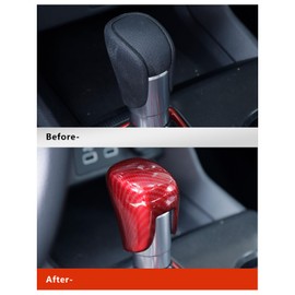 Naisec for Honda Civic 2022 2023 2024 CR-V HR-V 2023 2024 Accord 2018-2024 2025 Sport Accessories ABS Car Center Console Gear Shift Knob Cover Trim(Red Carbon Fiber)