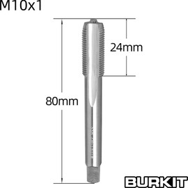 Burkit M10 X 1 Tap and Die Set, M10 x 1.0 Machine Thread Tap and Round Die Right Hand
