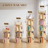 Kryonix Rotating Bookshelf for Kids, Solid Pine Wood Spinning Bookshelf