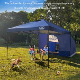 KAMPKEEPER Side Tent,Camping Tent for 10' x 10' Pop Up Canopy, Easy Set Up Gazebo,Compatible with 10' Wide Canopy Tents（Blue）