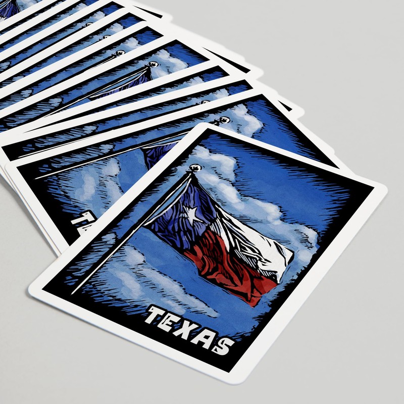 Lantern Press Texas Flag, Scratchboard (52 Playing Cards, Poker Size