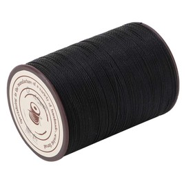 0,45 Mm 160 M/Rollo Cordón de Cera para Costura de Cuero, Cordón de Hilo Encerado de Poliéster para Bricolaje Artesanal de Cuero Y Fabricación de Joyas Hilo de Coser de Cuero de Buena(Negro)