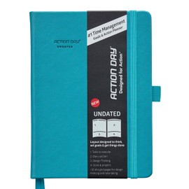 Undated Academic Weekly and Monthly Planner by Action Day - Stay Organized, Achieve Goals & Get More Done with a Proven Productivity System, 6x8, Turquoise