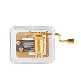 Hand Crank Musicbox, Transparent Music Box Mini Music Box Creative Craft Music Ornaments Musical Boxes Case DIY Music Box for Friends, Loved Ones on Birthdays