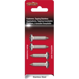 Cruiser Accessories 80430 License Plate Frame Fasteners, Tapping Stainless