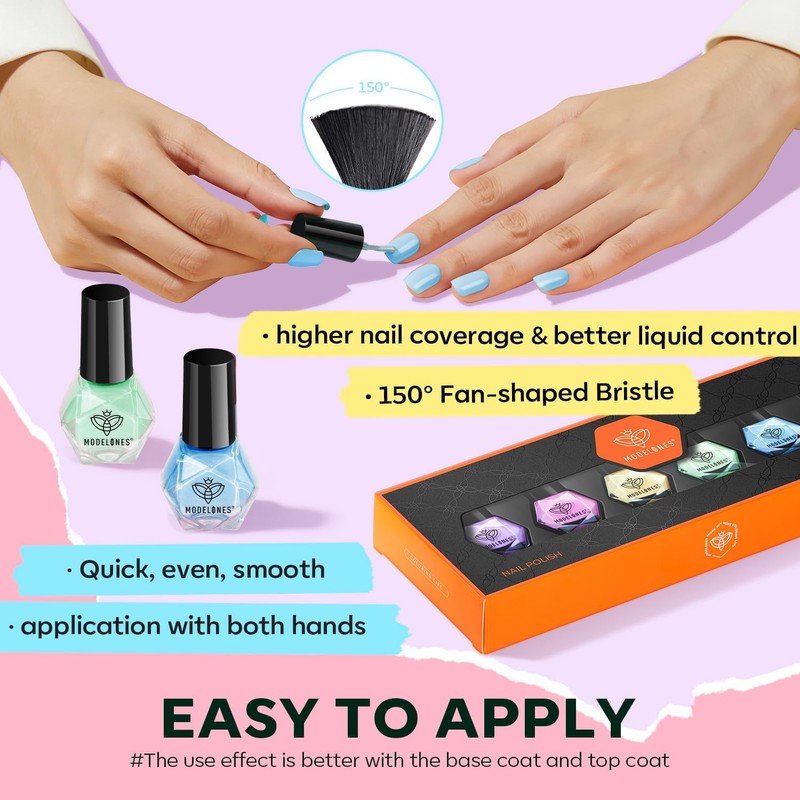 modelones Nail Polish Set, 6 Colors 2025 Summer Macaron Pastel