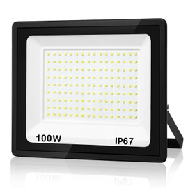 YZYFACAI 100 W LED Outdoor Spotlight, Super Bright 10000 LM LED Spotlight, 7000 K Cool White Outdoor Spotlight, IP67 Waterproof Outdoor Spotlight, for Backyard, Courtyard, Driveway, Garage, Hallway,