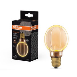 OSRAM Vintage 1906 Globe 80 Filament O Lamp, 4W, 220lm, 1800K, 818 Pleasant Warm White, Gold, IP 20, Lead-Free Glass, 80mm, E27 Socket