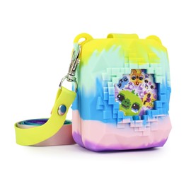 Protective Silicone Case compatible with Bitzee Magicals Digital Pet Toy, Rainbow Colors, with Lanyard