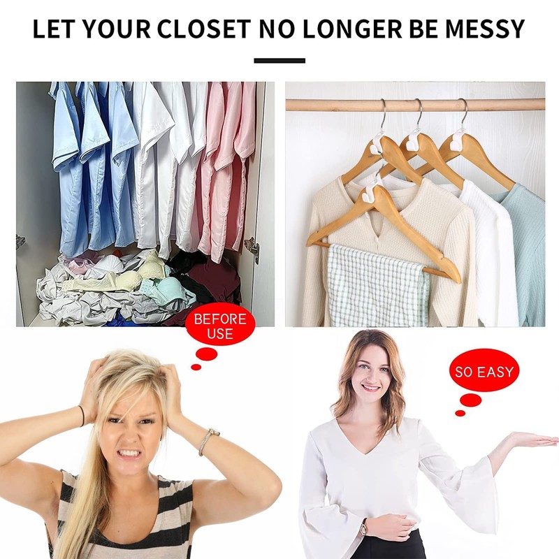 50Pcs Clothes Hanger Connector Hooks,Hanger Organizer,Clothes Hanger Connector Hooks for