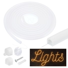 PATIKIL LED Diffuser Channel, 16.5ft/5Meter 10mm LED Silicone Channel System with Cover, End Caps for LED Strip Light Installations LED Channel