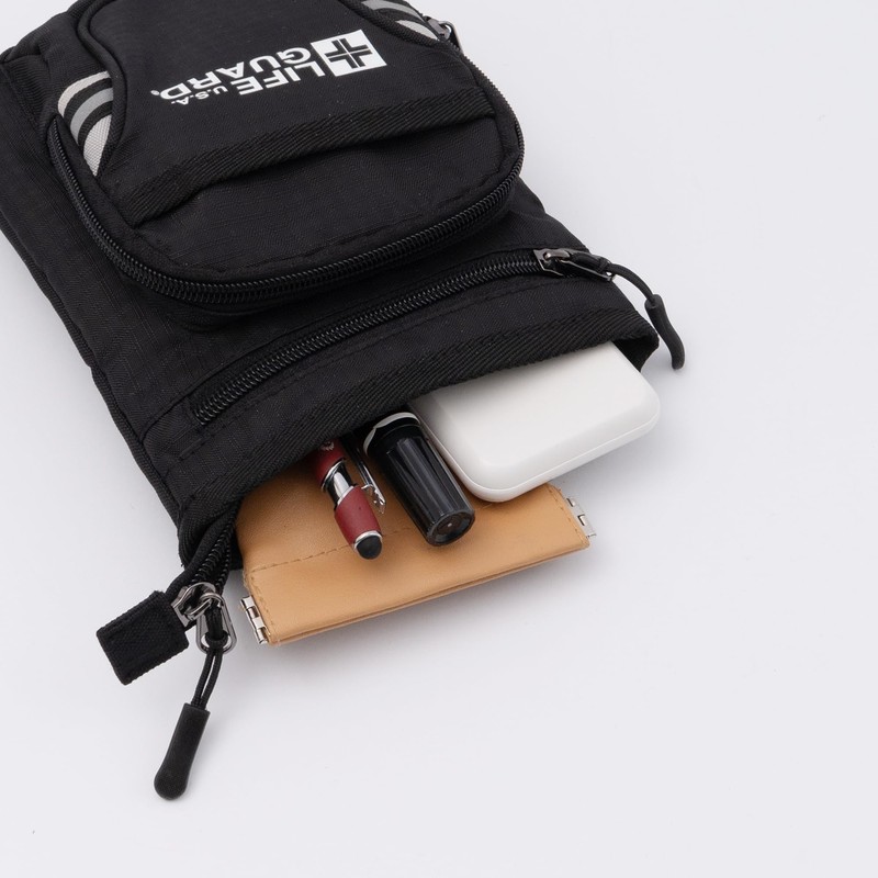 Lifeguard Scissor Bag, Shoulder Bag, Reflector, 3-Way Sacoche, Black, One