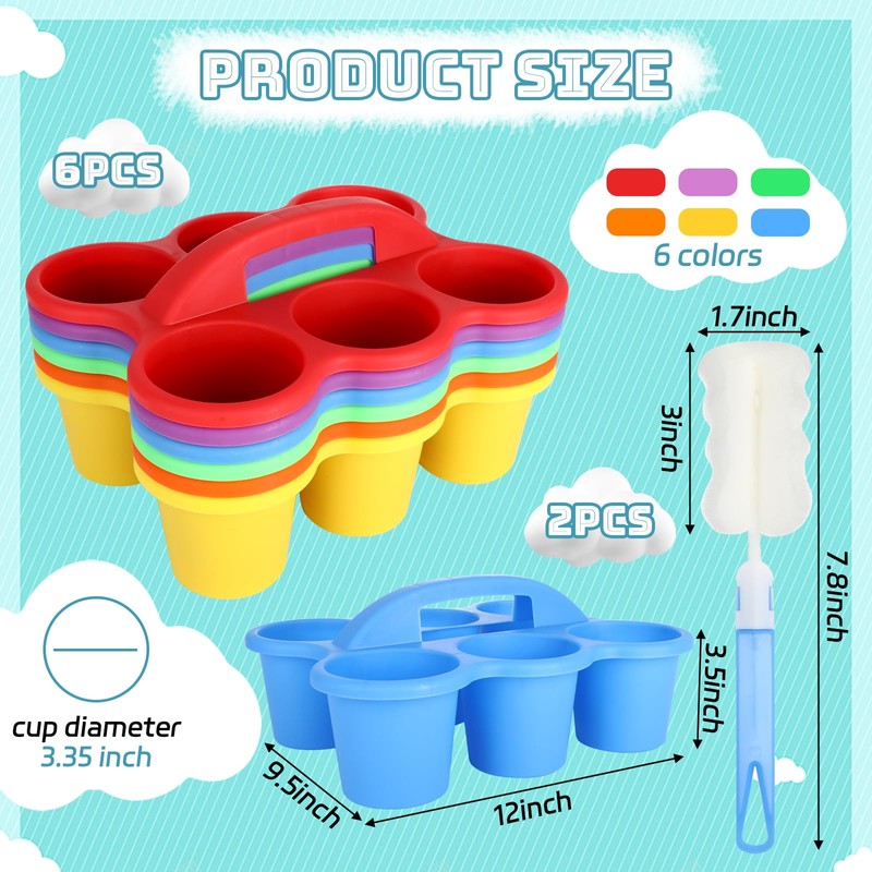 6 Pack Classroom Caddy Storage Basket with Handle,12 x 9