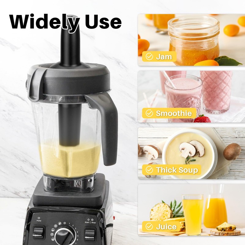 Low Profile Tamper Replacement, Plunger Replacement Compatible with Vitamix 64Oz