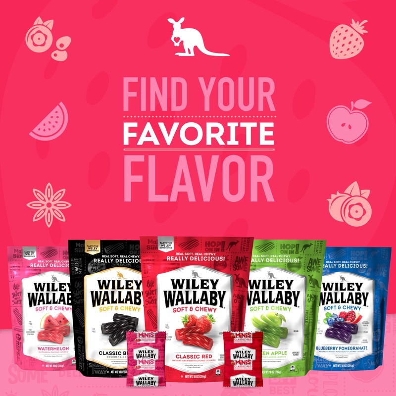 Wiley Wallaby Mini Licorice Bites 0.5 Ounce Classic Gourmet Soft