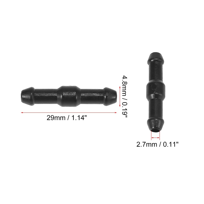 X AUTOHAUX Windshield Washer Hose Connector I Shape Plastic 2-Way