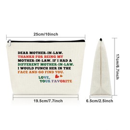 Sazuwu Mother in Law Wedding Gifts from Bride Travel Makeup Bags Cosmetic Organizer Bag Funny Gag Gifts for Mother in Law Thank You Gifts for Mother in Law Birthday Mother's Day Christmas Gifts