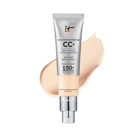 IT Cosmetics CC+ Cream (Fair Warm) - Natural Full Coverage Foundation With SPF 50+, Color Corrector & Anti-Aging Hydrating Serum, Hyaluronic Acid + Peptides, Lightweight - 1.08 fl oz