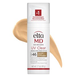 EltaMD UV Clear Tinted Face Sunscreen SPF 46 – Oil-Free Mineral-Based Facial Sunscreen with Zinc Oxide – Lightweight, Broad Spectrum Protection for Sensitive or Acne-Prone Skin – Dermatologist Recommended, 1.7 oz Pump