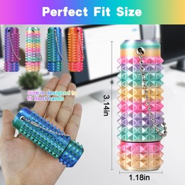 Pain Stimming Fidgets, 4 PCS Little Ouchies Pain Fidget Toys, Sensory Toys for 3D Printed Fidget Toy with Rotatable Bottom, Colorful Pains Stim Fidgets for Girls Spiky Grippie Stim Keychain for 14+