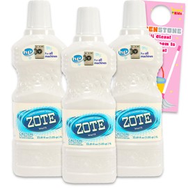 Zote Liquid Soap 3 Pack for Laundry - Bundle with 3 Bottles of Blanco Liquid Detergent Plus Door Hanger | White Zote Soap 3 Pack for Household Supplies (1 Liter Bottles)