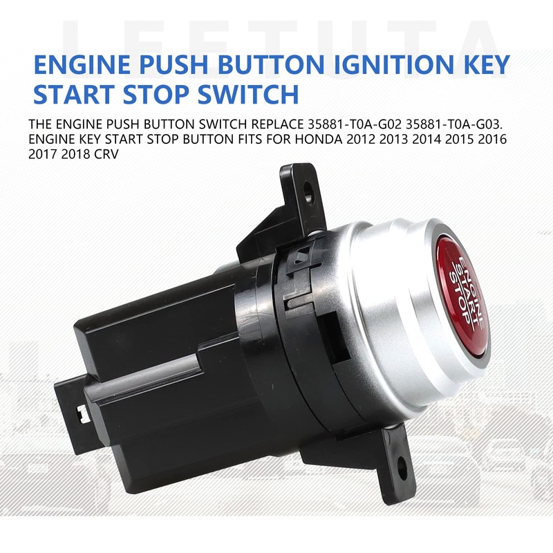 LEETUTA Engine Push Button Ignition Key Start Stop Switch 35881-T0A-G02