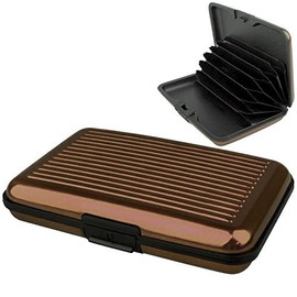 Lizzy Aluminium Credit Card Holder/Security Wallet (Metallic Brown)