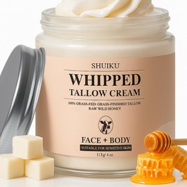 Beef Tallow for Skin with Honey Balm – All-Natural Moisturizer Hydrates and Nourishes the Skin, Whipped Grass-fed Beef Tallow Honey Balm blend - Ultra-Nourishing Moisturizer for Face, Body & Hands.