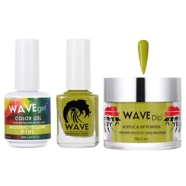 WAVEGEL Soak-Off Gel, Nail Lacquer & Acrylic/Dip Powder Matching Set - Simplicity Collection - #P195 Mustard Yellow