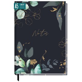 Trendstuff by Häfft A5 Lined Notebook [Moonlight Blossoms] 124 Pages, 62 Sheets Ideal as a Diary, Bullet Journal, Idea Book, Writing Book, Sustainable and Climate Friendly