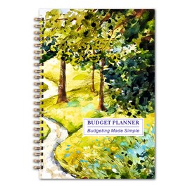 YMWALK A5 Budget Planner With Stickers, Undated Financial Tracker and Savings Planner for Effective Money Management, Including Expense and Savings Log, Start Anytime (Landscapes)