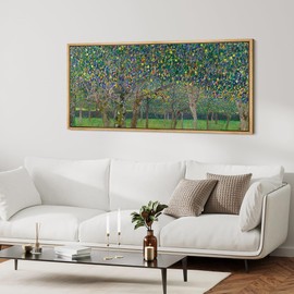 MUDECOR Extra Large Framed Canvas Print Wall Art Vibrant Impressionist Forest Colorful Treetop Antique Retro Ready to Hang Painting for Living Room Bedroom Multi-Sizes - 60"x30"