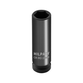 Hlipaty Impact Socket 16mm, 1/2" Square Drive 6 Point Cr-Mo Deep Socket, 78mm Length