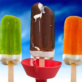 KINTEGOOD 4 PCS Reusable Popsicle Holders, No Drip Ice Cream Cone Holder, Ice Pops Holder, Popsicle Drip Catcher, Prevents Sticky Hands and Messy Floors