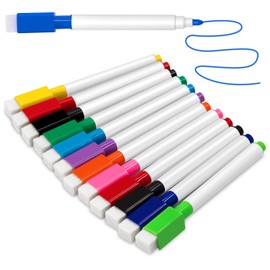 Hononwii Whiteboard Markers, 10 Piecs Magnetic Whiteboard Pens and Eraser set, 10 Colour Whiteboard Pen Dry Erase Marker