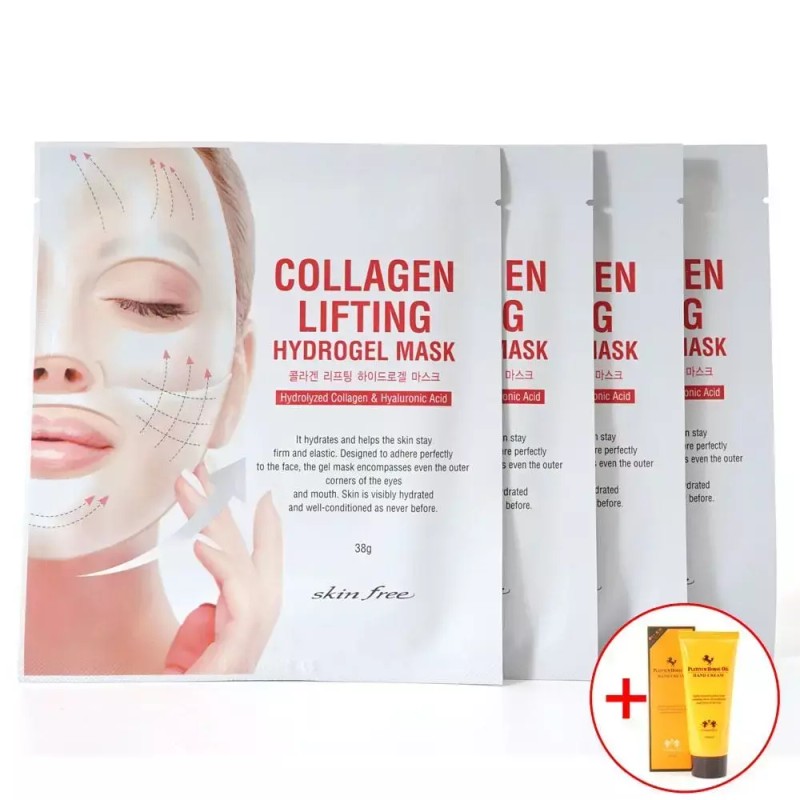 4매 콜라겐 마스크팩 하이드로겔 페이스 여자화장품 4 Piece Collagen Mask