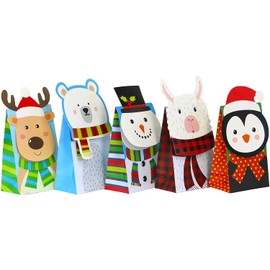 Iconikal Christmas Die-Cut Flip Over Treat & Gift Bags, 20-Count