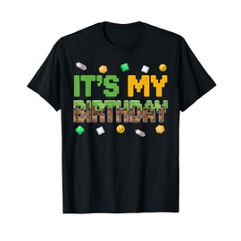 Birthday Boy It's My Birthday Video Gamer Pixel Number T-Shirt
