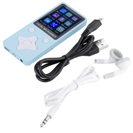 Mini Portable USB Digital MP3 / MP4 Music Player Support 32GB TF Card with Headphone Light Blue