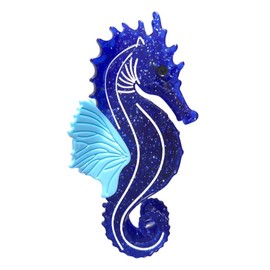 Twin Sea Horse Hair Clip,Acetate Hair Claw,Small Hair Clips for Women (Royal Blue)