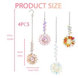 BRITIVIVE Crystal Sun Catcher, Pack of 4, Suncatcher, Window Suncatcher, Craft Suncatcher, Crystal Light Catcher for Home, Office, Garden, Outdoor Decoration
