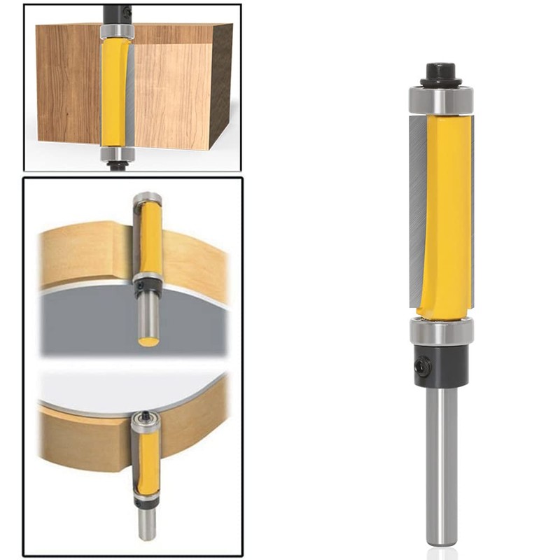 Bestgle Trimmer Bit Set Bearing Bit 2-Piece Router Bit 6.35mm
