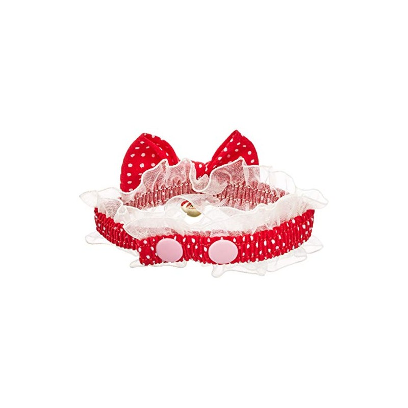 Watamote Turkey Cat Polka Dot Cat Ribbon Color , Red