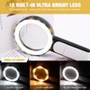 JMH Magnifying Glass with Light, Handheld Large Magnifying Glass 18LED