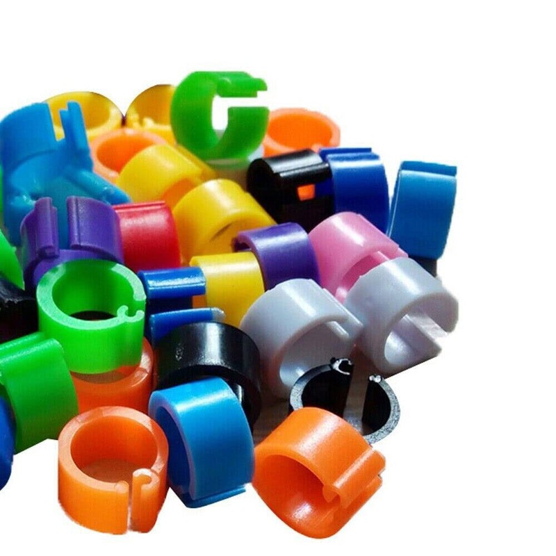 200pcs Mixed Colour Bird Foot Rings Leg Band Finch Canary